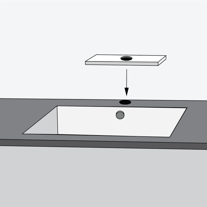 Step 2 - place the escutcheon over the mounting hole