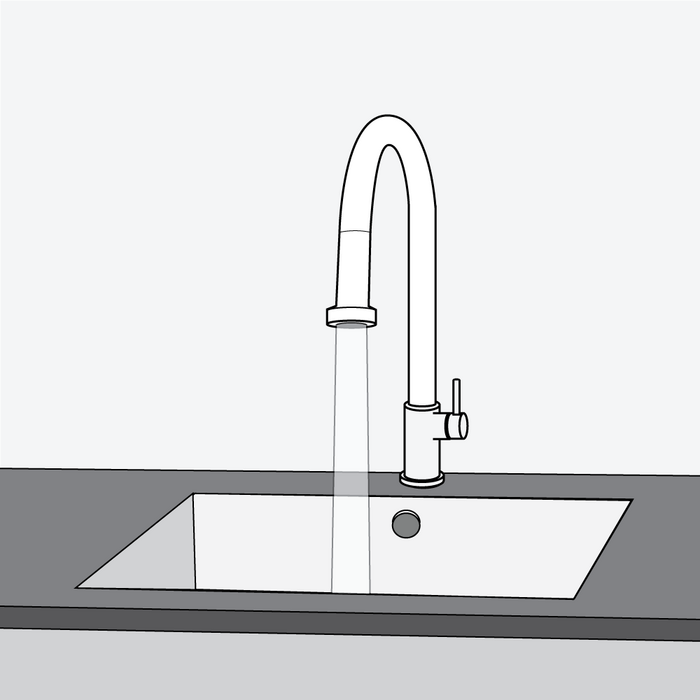 Step 9 - turn on water supply and check to make sure all connections are tight and there's no leaking