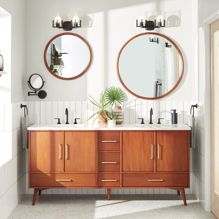 72" Novak Double Teak Vanity in Teak for kids bathroom vanity ideas