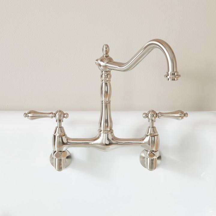 Felicity Wall-Mount Kitchen Faucet in Brushed Nickel