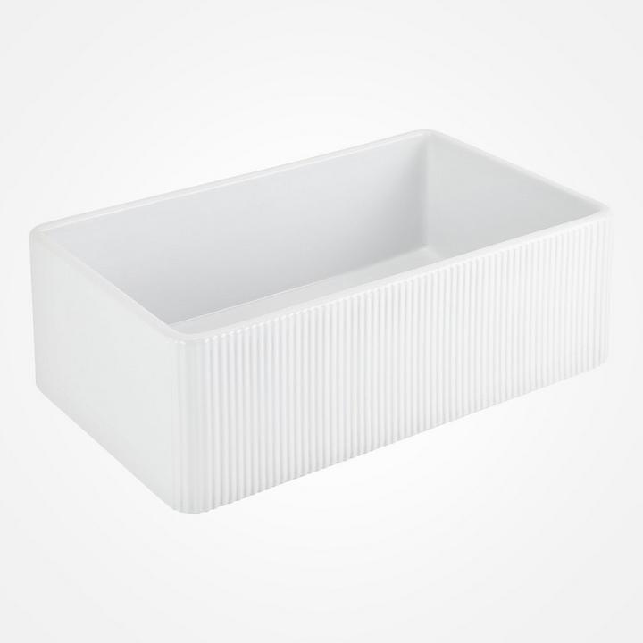33" Easley Fireclay Farmhouse Sink - Glossy White