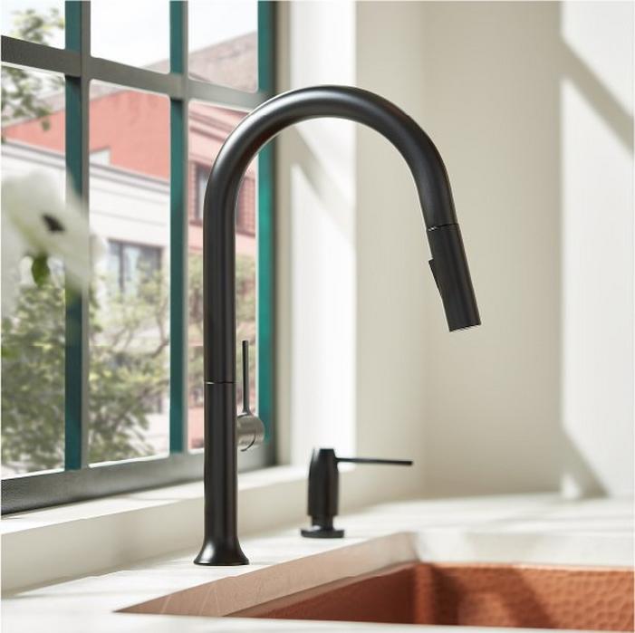 Bok Single-Hole Pull-Down Kitchen Faucet - Matte Black