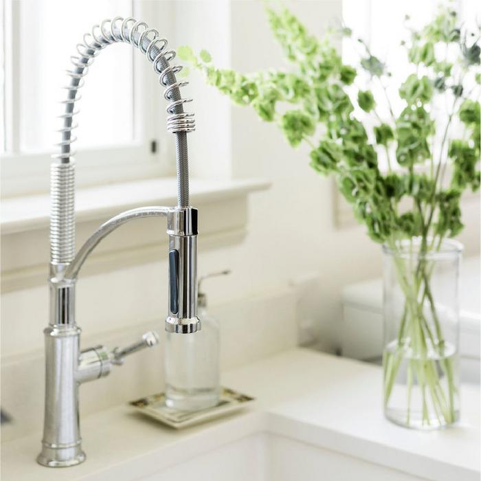Beasley Kitchen Faucet with Pull-Down Spring Spout - Polished Nickel