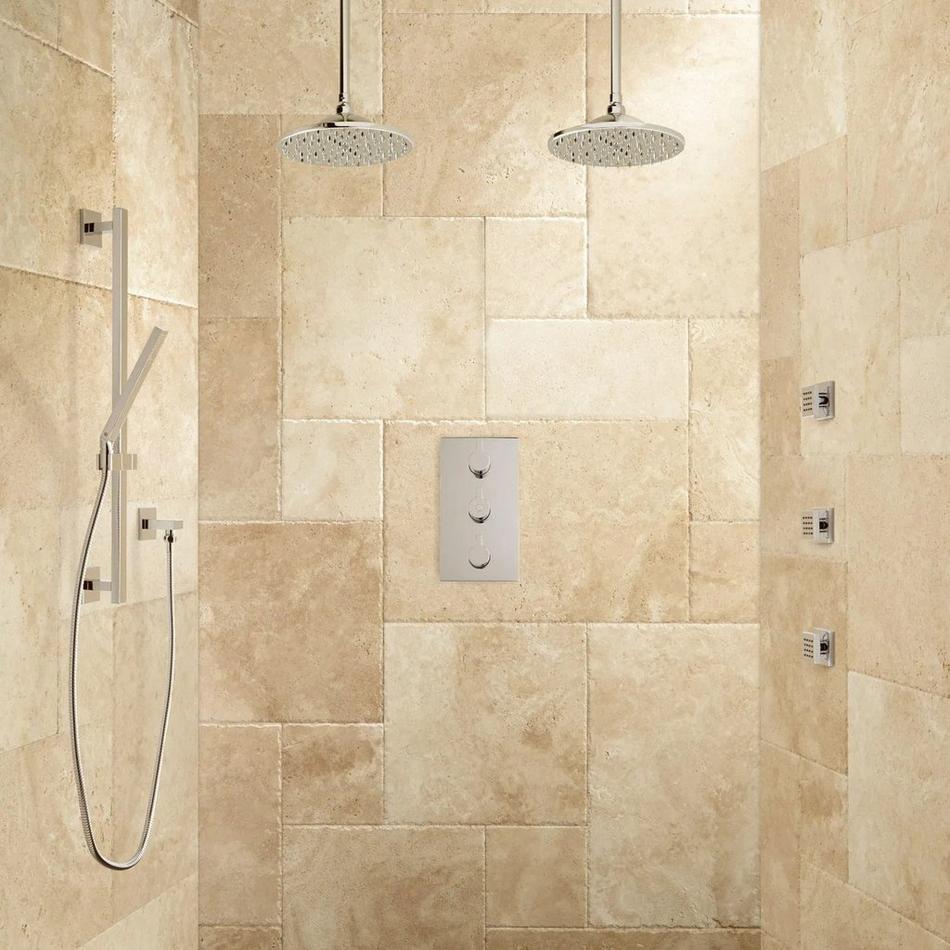 Labelle Thermostatic Dual Shower System - Hand Shower and 3 Jets, , large image number 1