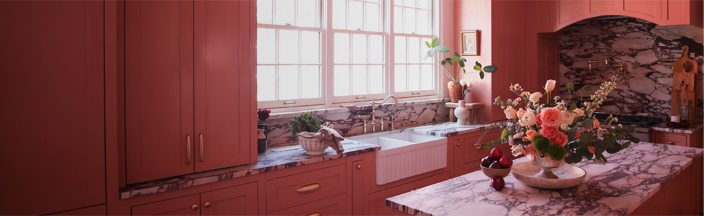 Probably This Vintage Kitchen with Delacour Bridge Kitchen Faucet with Side Spray - Chrome, Curington Double-Bowl Fireclay Farmhouse Sink, Traditional Retractable Wall-Mount Pot Filler Faucet
- Polished Brass