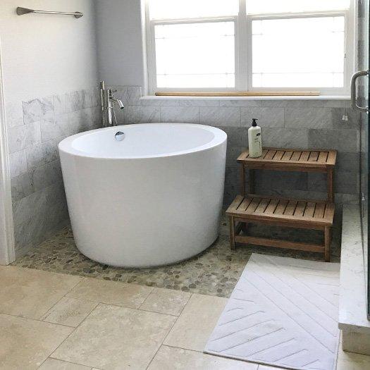 Japanese soaking tub in a customer's house.