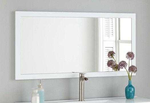 Rectangle mirror with white frame