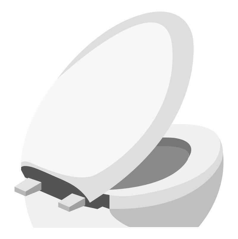 Attach the toilet seat by placing it on top of the bowl and securing it in place with supplied bolts.