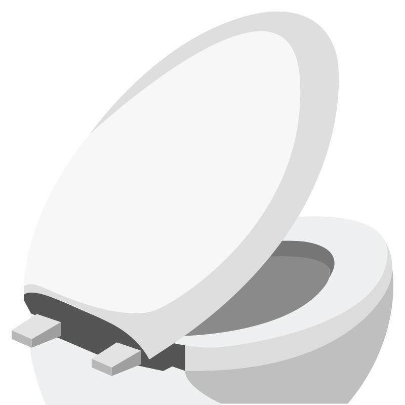 Attach the toilet seat by placing it on top of the bowl and securing it in place with supplied bolts.