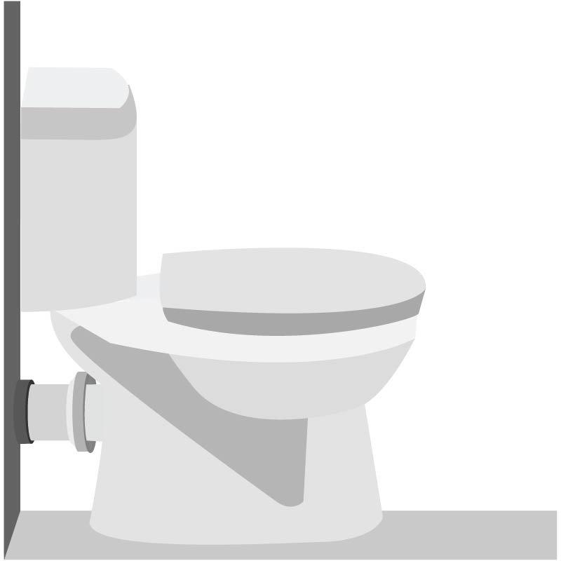 Slide the toilet into place and press the waste outlet into the P-trap connector.