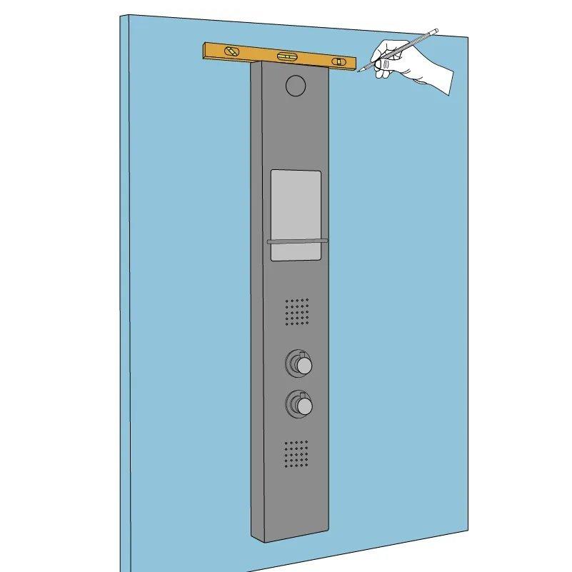 Holding the panel in place	 determine your installation location and mark the position of the mounting holes for drilling.