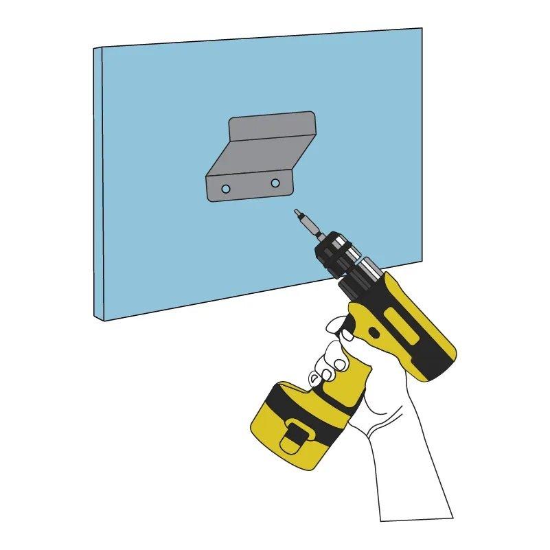 Attach the mounting bracket to the wall with the mounting hardware.