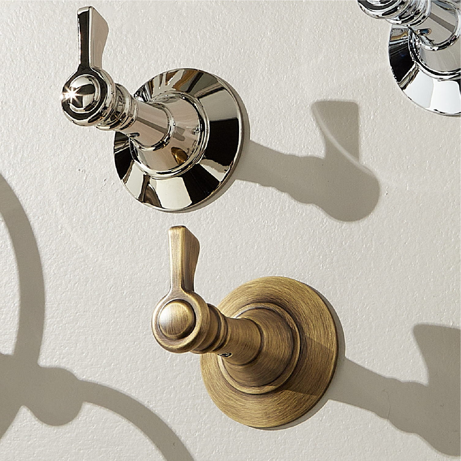 Marceau Robe Hook - Aged Brass, Polished Nickel, Chrome