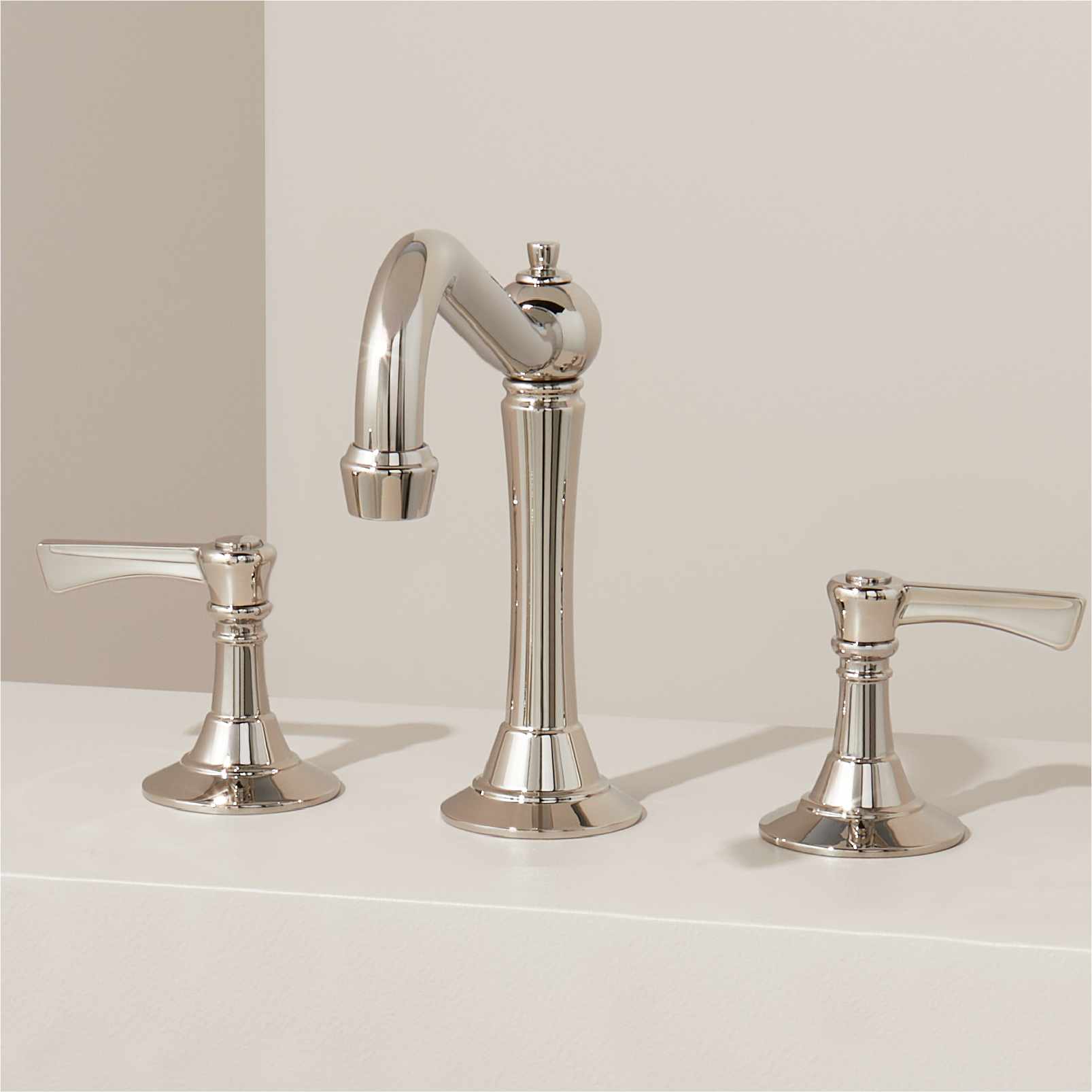 Marceau Widespread Bathroom Faucet - Lever Handles - Polished Nickel