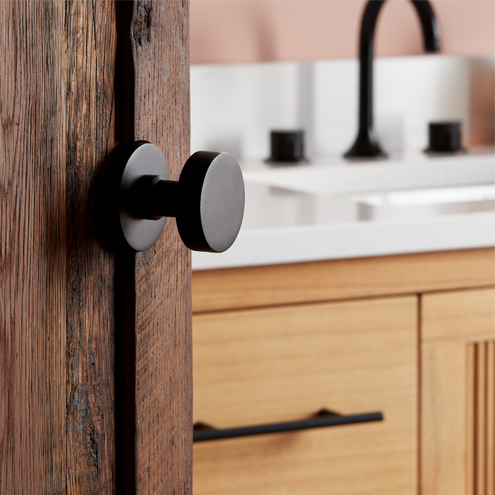 Moceri Solid Brass Dummy Interior Door Knob - Satin Black
