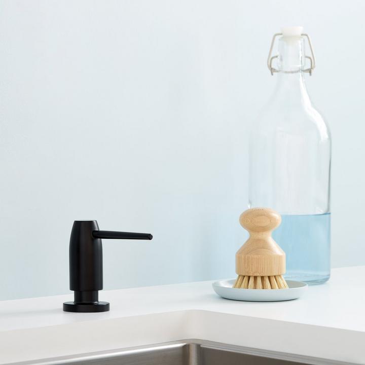 Contemporary Soap or Lotion Dispenser in Matte Black for black kitchen hardware
