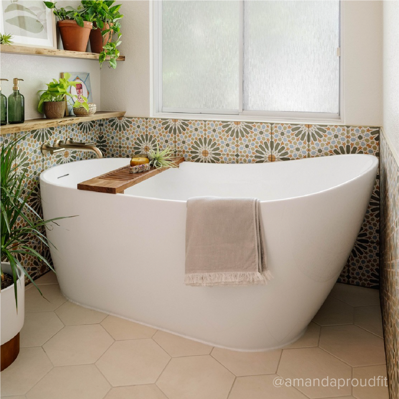 66" Sheba Acrylic Slipper Air Tub with Foam