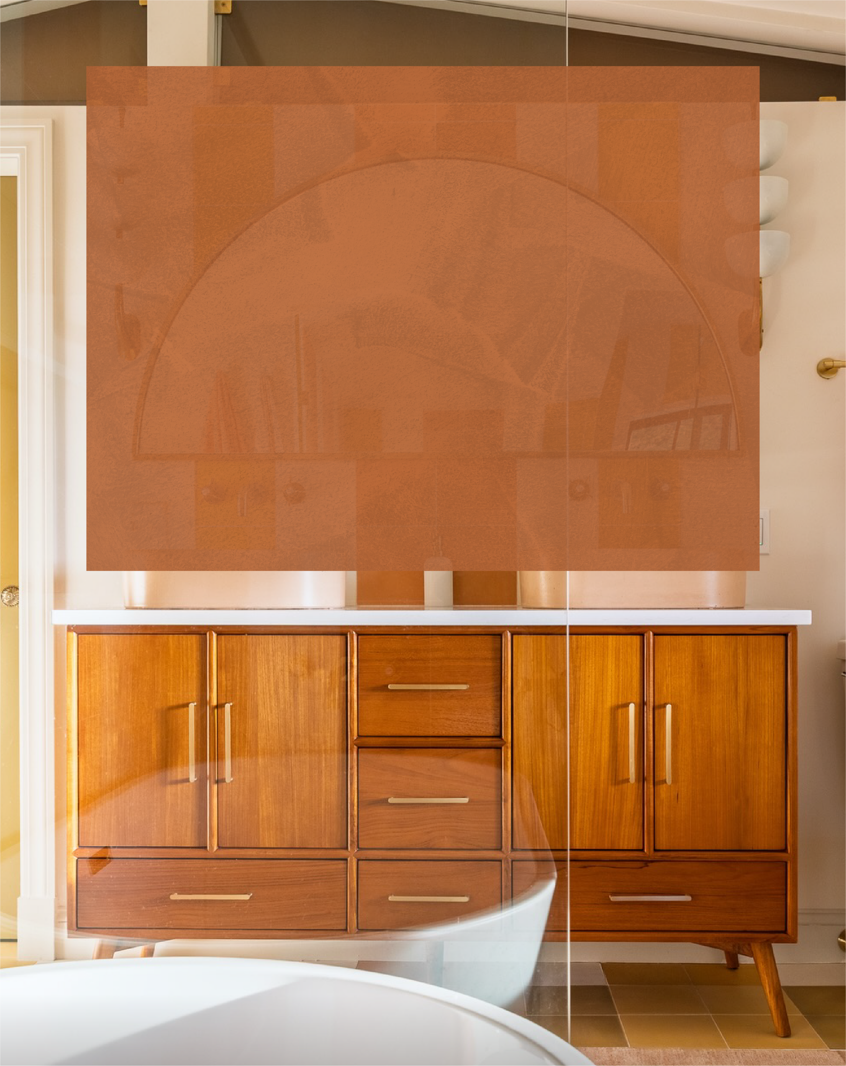 Novak Teak Bathroom Vanity, Danae Freestanding Tub