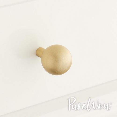 3/4" Osian Solid Brass Round Cabinet Knob - Brushed Brass