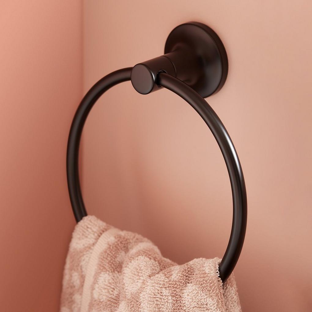 Lentz Towel Ring in Gunmetal with the Architectural Digest Great Design Awards Logo