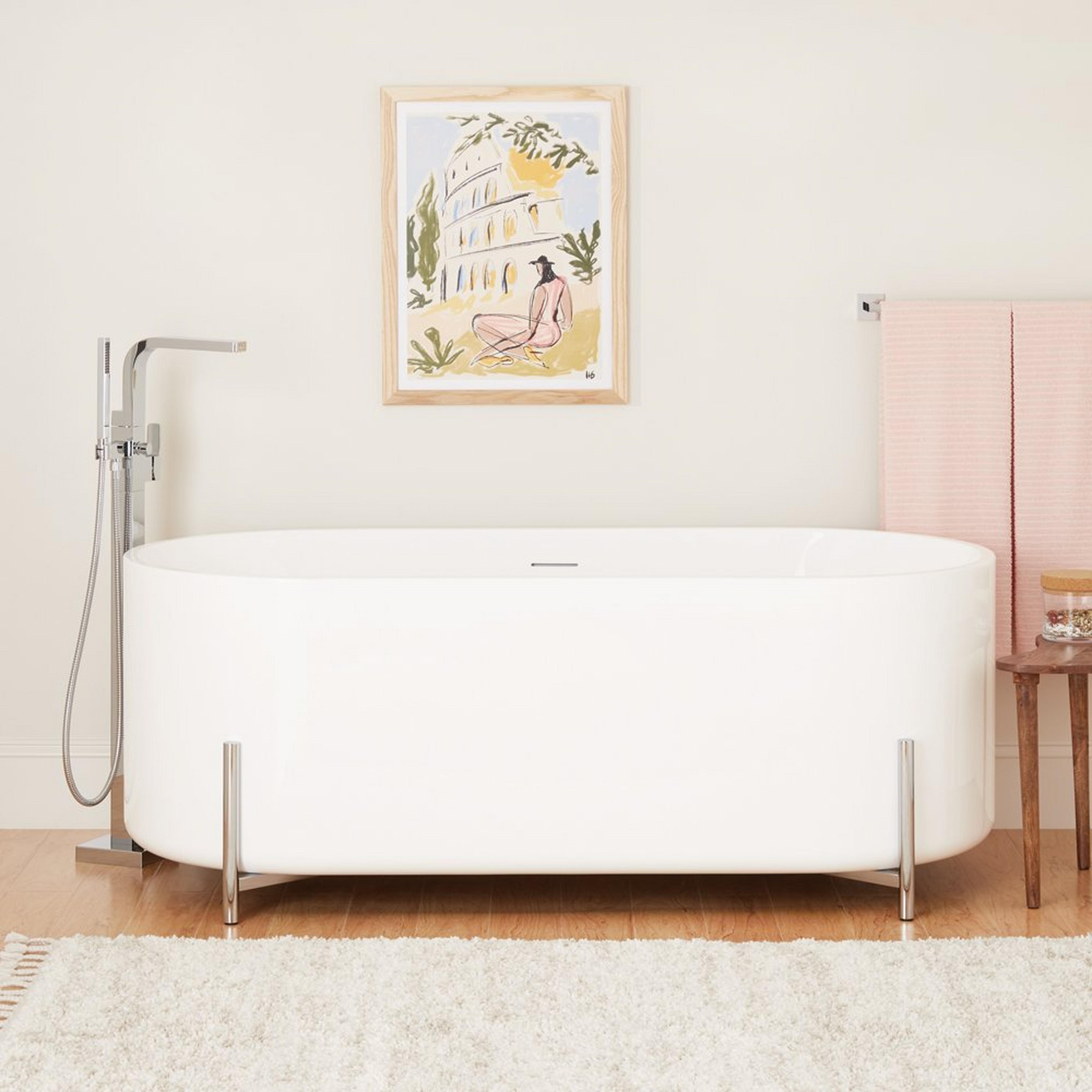 acrylic freestanding tub with stand