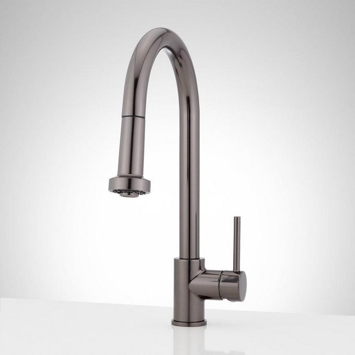 Ridgeway Pull-Down Two-Tone Kitchen Faucet in Gunmetal