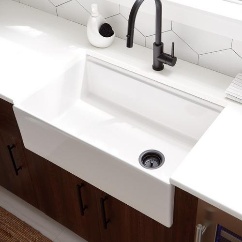 30" Brumfield Fireclay Farmhouse Sink in White