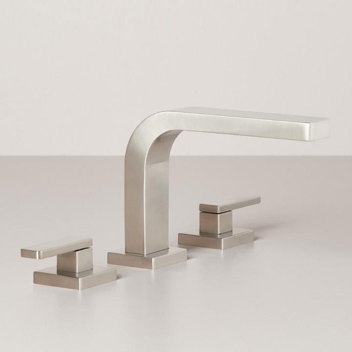 Hibiscus Widespread Bathroom Faucet in Brushed Nickel for minimalist design