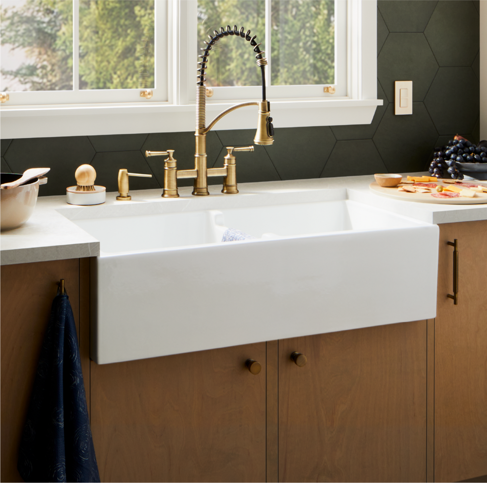 39&quot; Risinger Double-Bowl Fireclay Farmhouse Sink - White