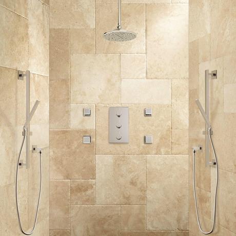 Monette Thermostatic Shower System - 2 Hand Showers - 4 Sprays