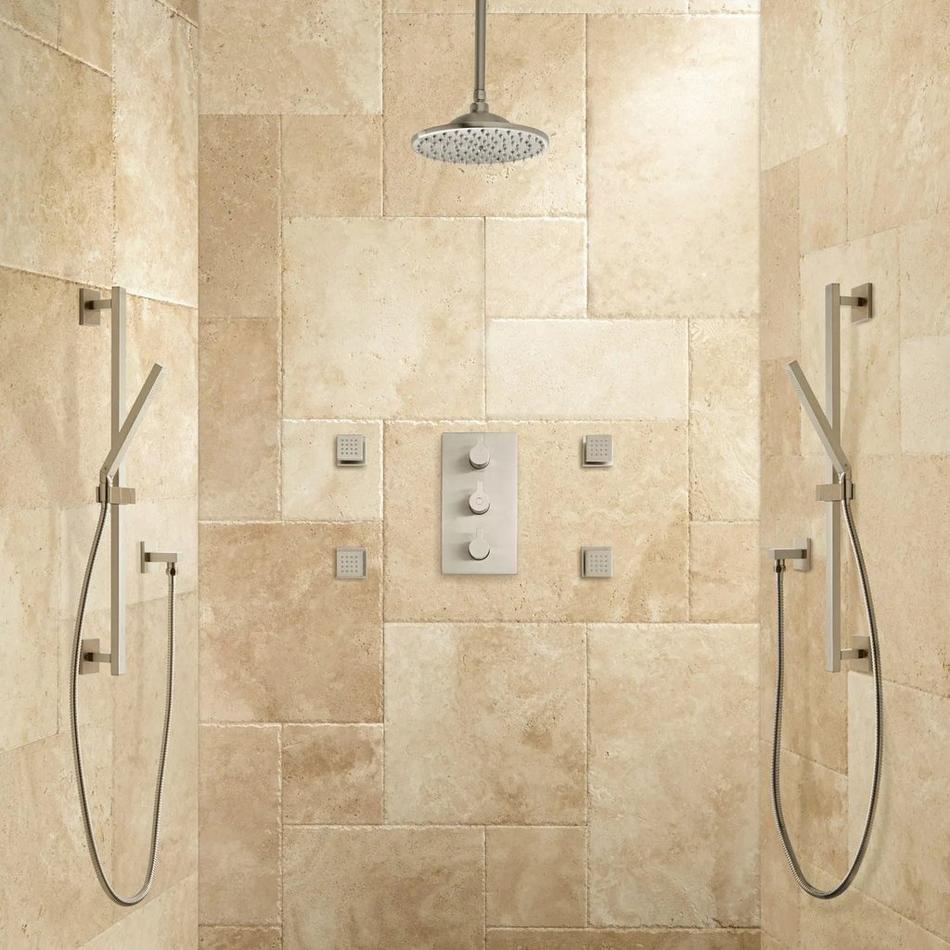 Monette Thermostatic Shower System - 2 Hand Showers - 4 Sprays, , large image number 0