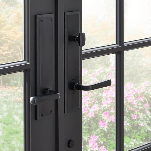 Aurick Solid Brass Entrance Door Set, Lever Handle - Matte Black