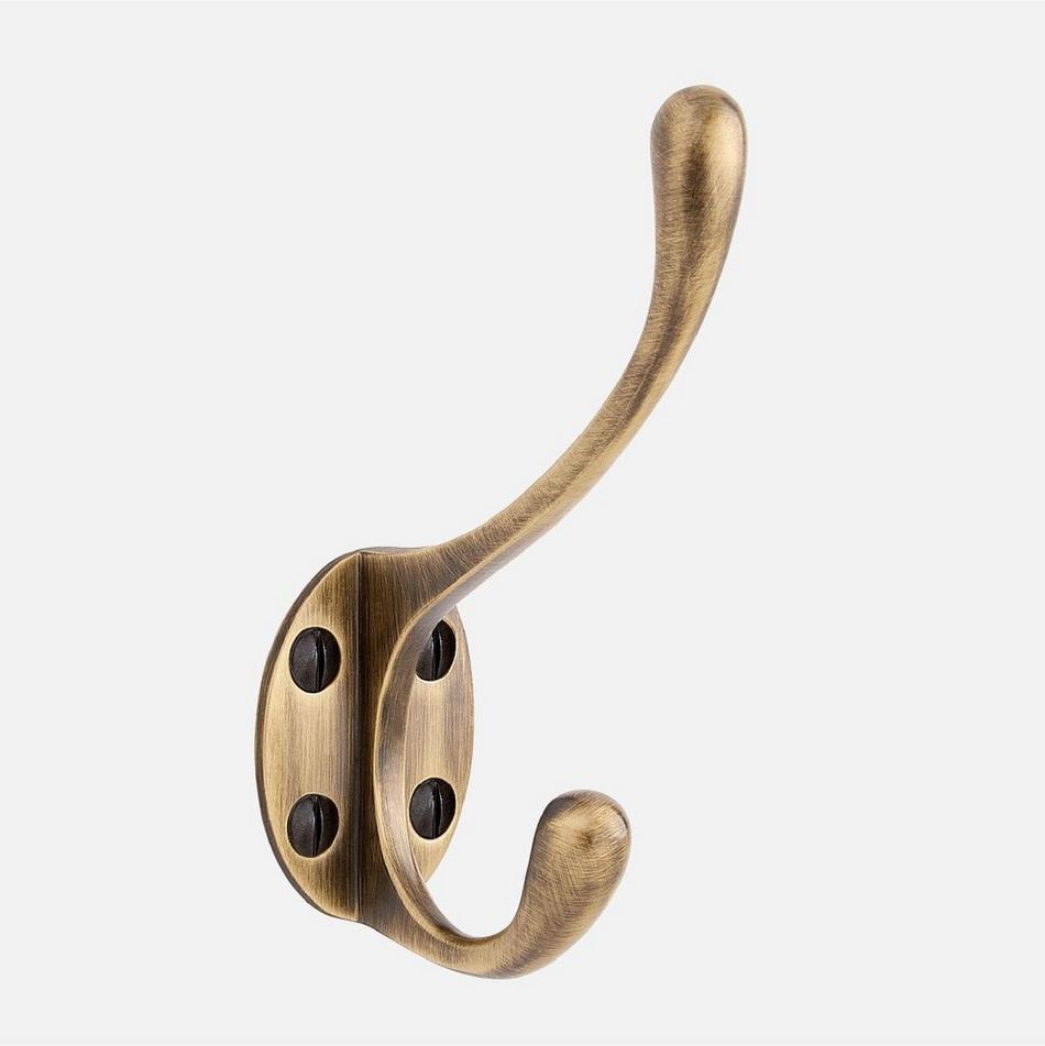 Briony Brass Double Hook - Antique Brass