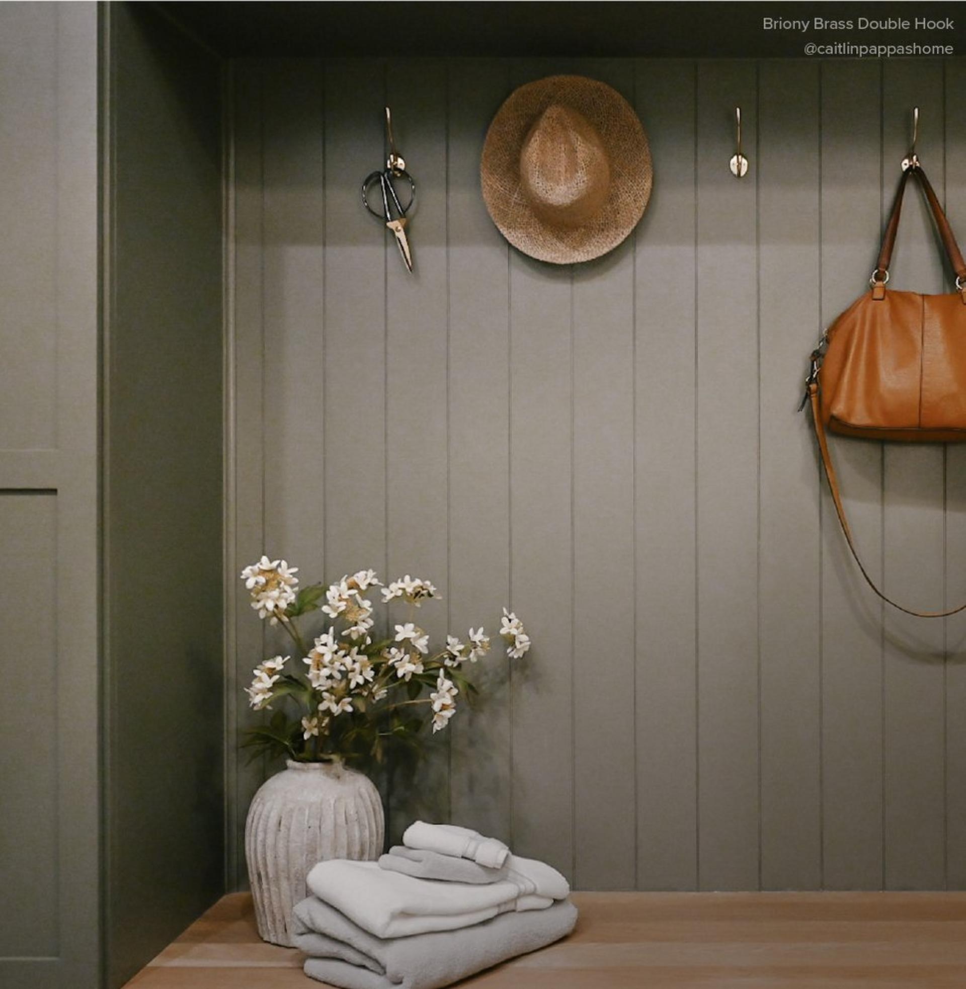 Briony Brass Double Hook - Polished Nickel
