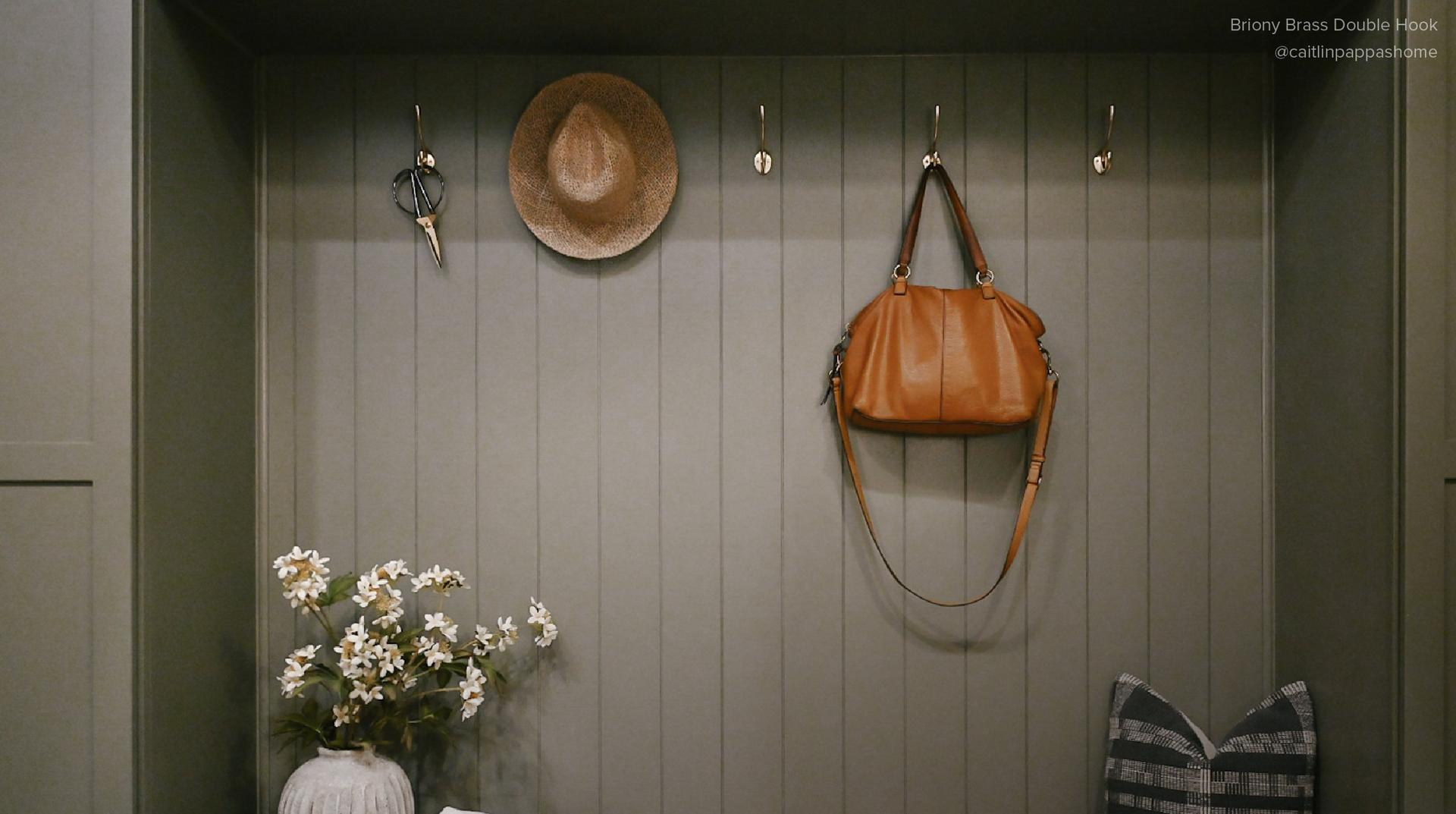 Briony Brass Double Hook - Polished Nickel
