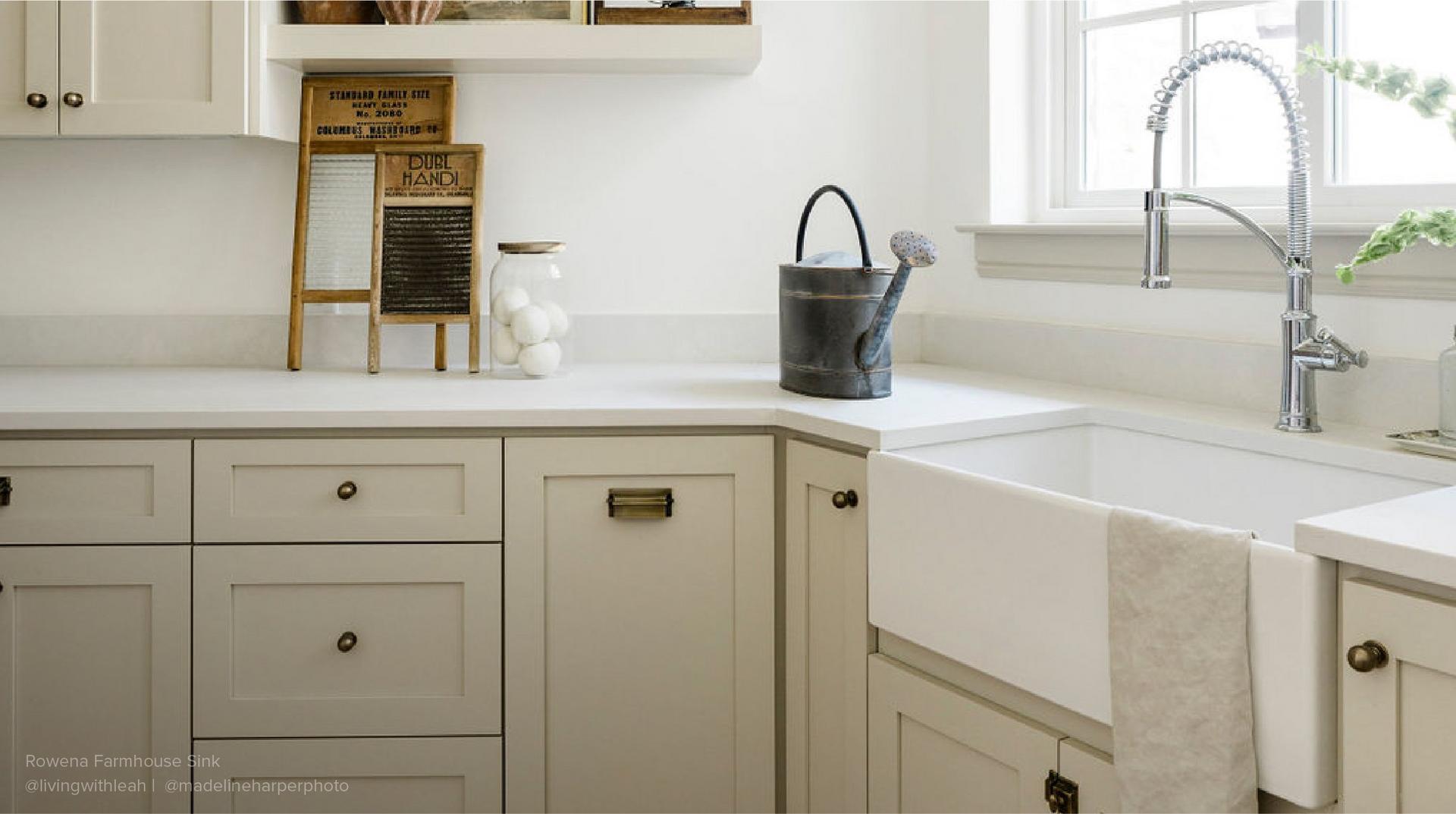 Rowena Fireclay Farmhouse Sink - White