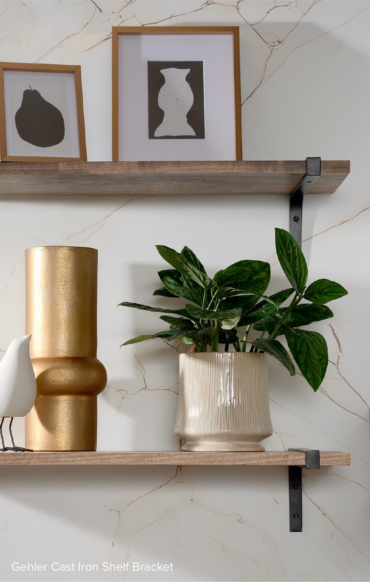 Gehler Cast Iron Shelf Bracket - Black Powder Coat
