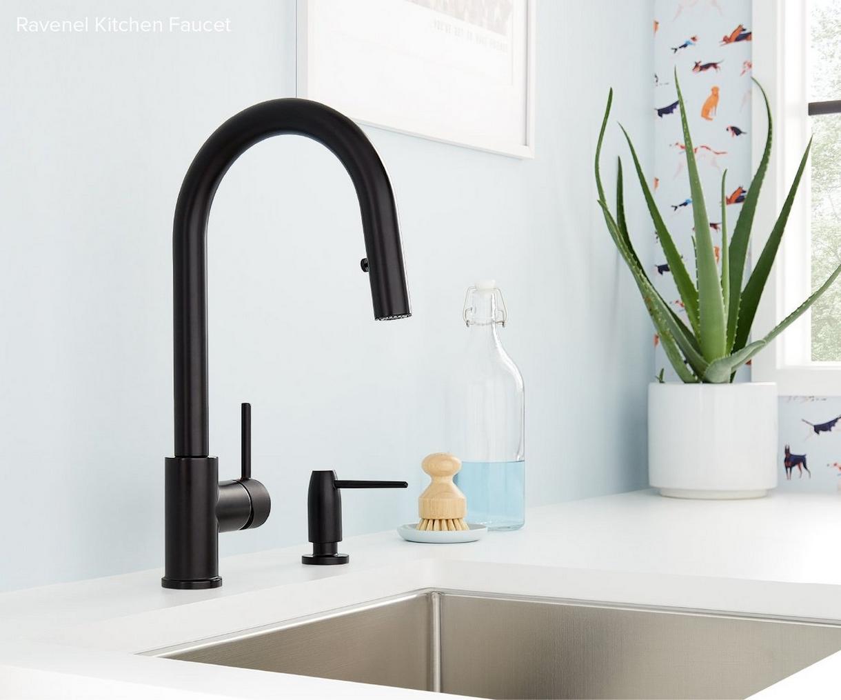 Ravenel Pull-Down Kitchen Faucet with Concealed Sprayer - Matte Black
