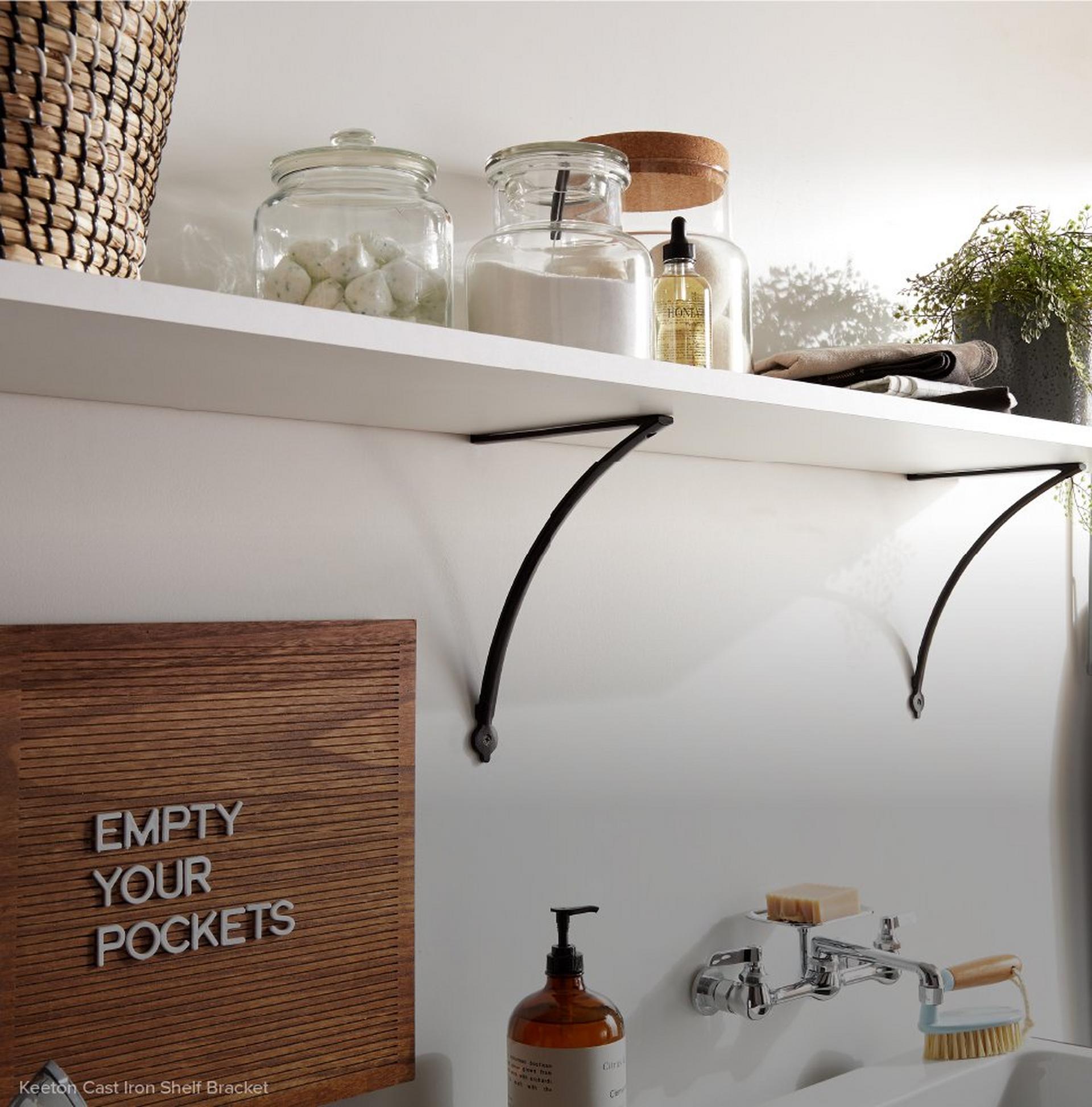 Keeton Cast Iron Shelf Bracket - Black Powder Coat