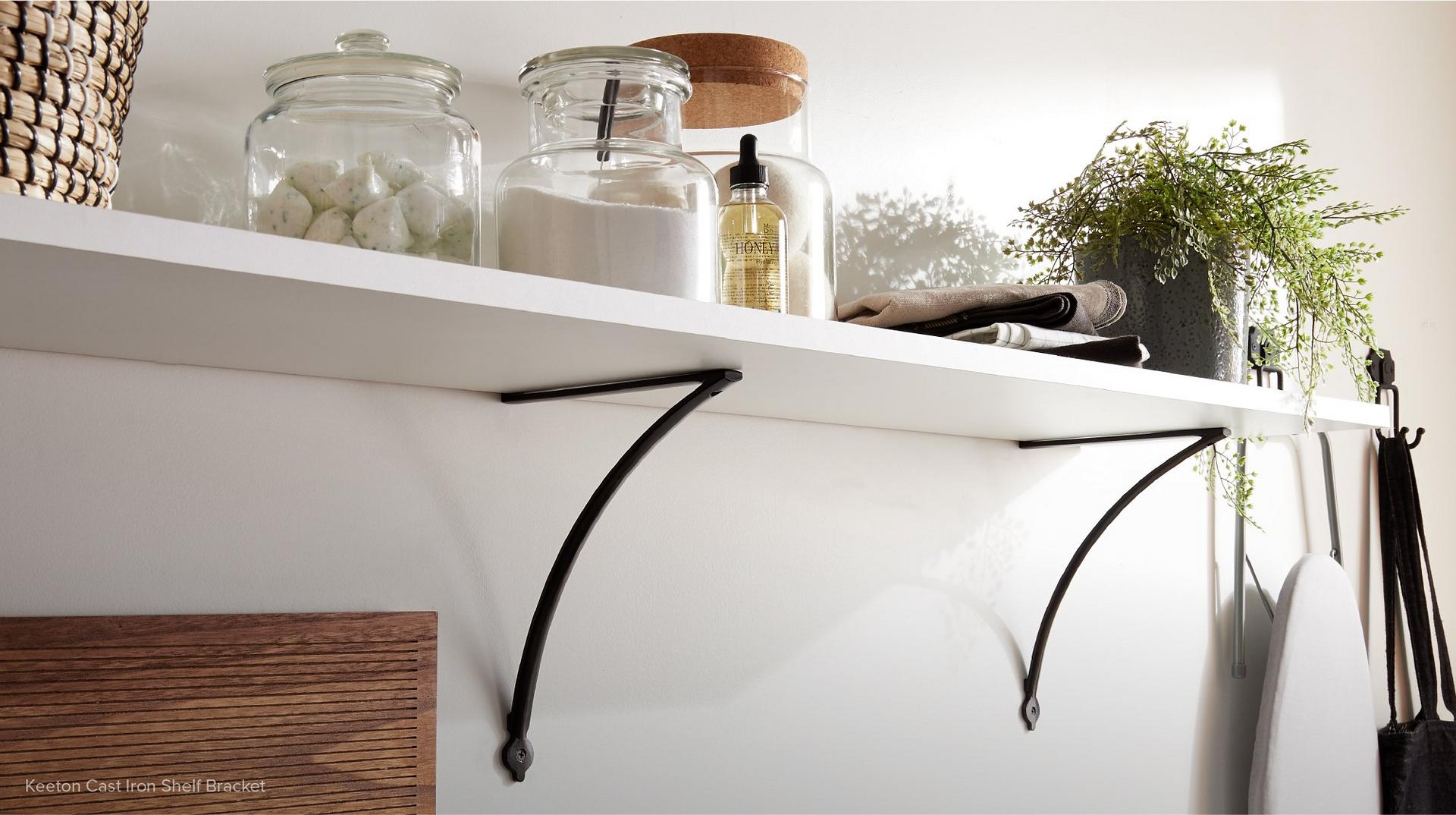Keeton Cast Iron Shelf Bracket - Black Powder Coat