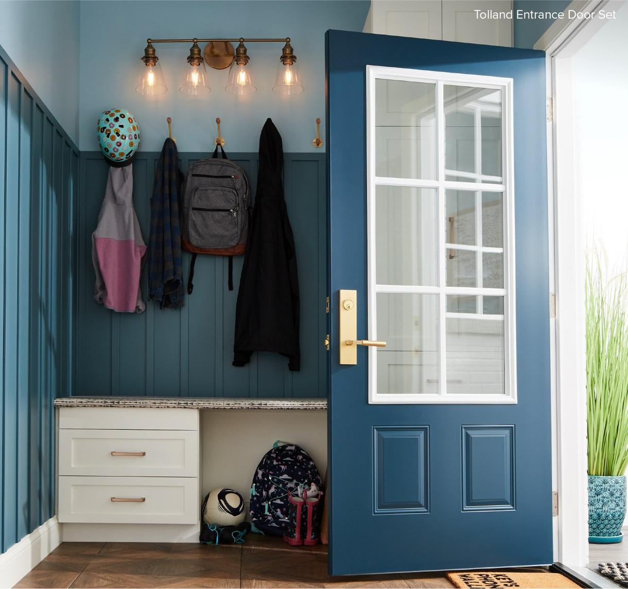 Tolland Brass Entrance Door Set - Lever Handle
