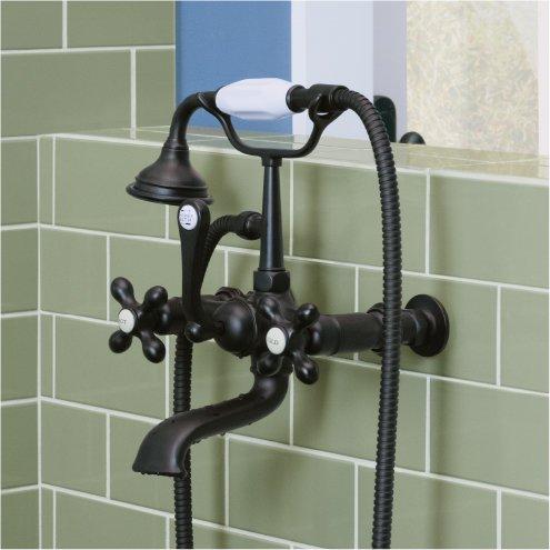 Wall-Mount Telephone Faucet with Cross Handles
