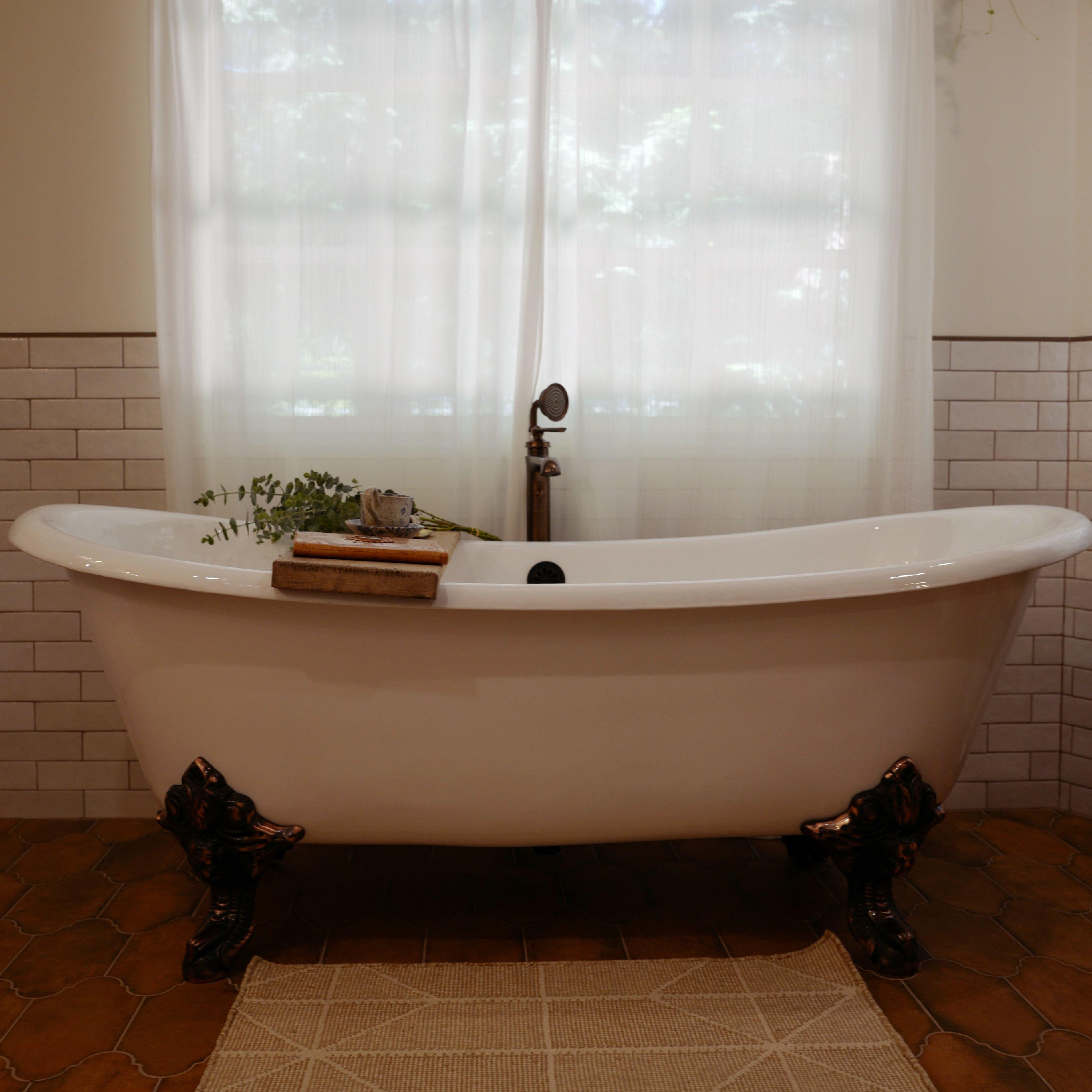 72 inch Lena Cast Iron Clawfoot Tub
