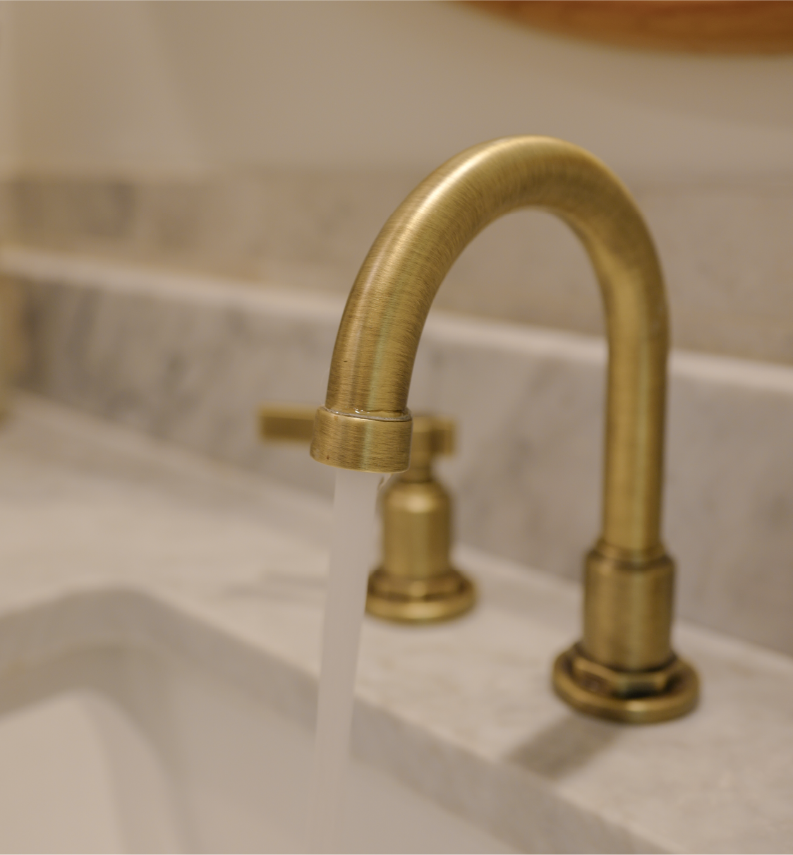 Greyfield Widespread Bathroom Faucet - Aged Brass