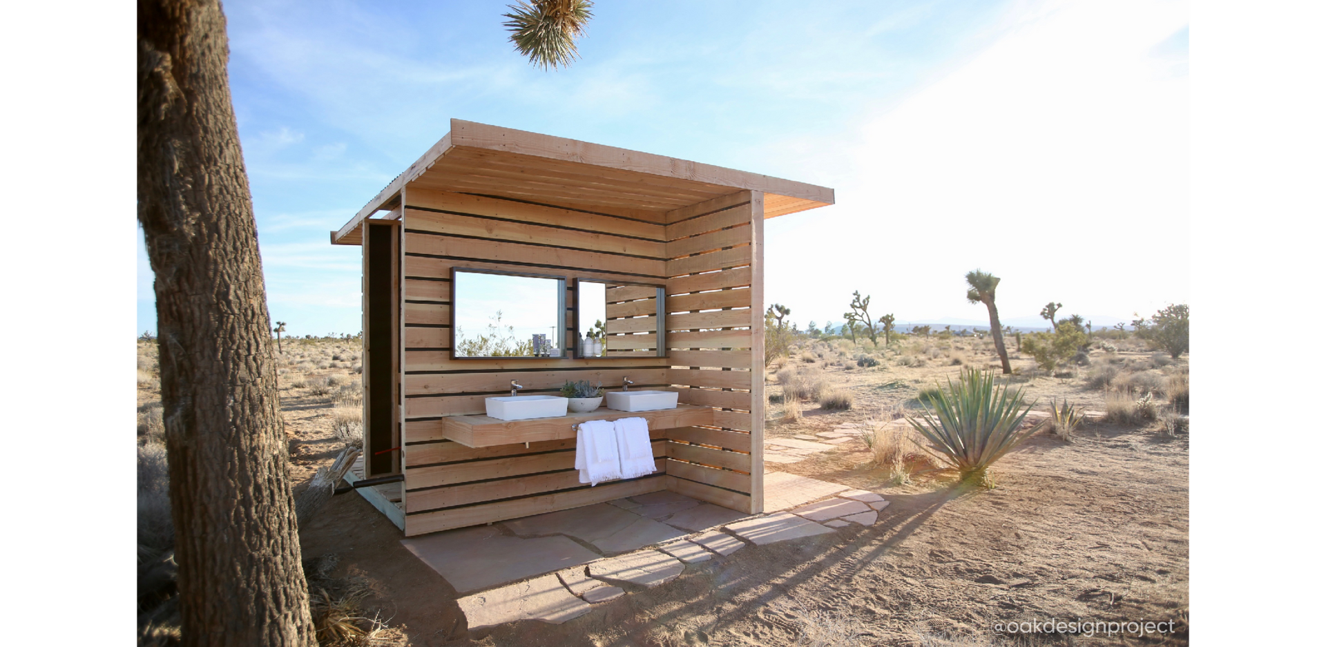 Yurt and outdoor bathroom designed by Oak Design Project