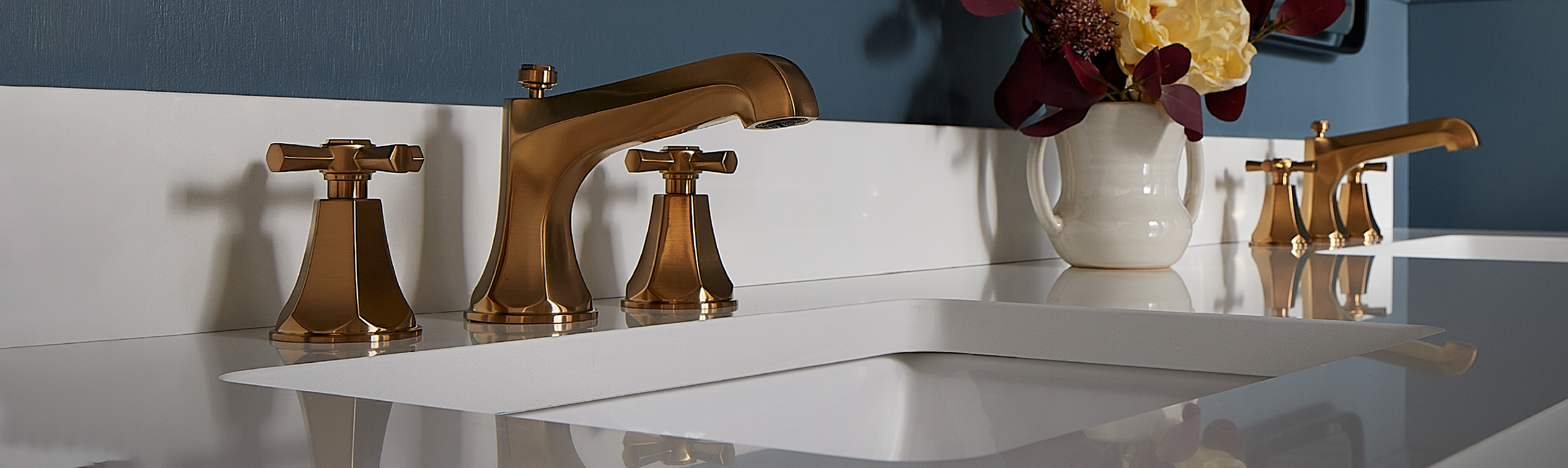 Elita Widespread Bathroom Faucet - Brushed Gold