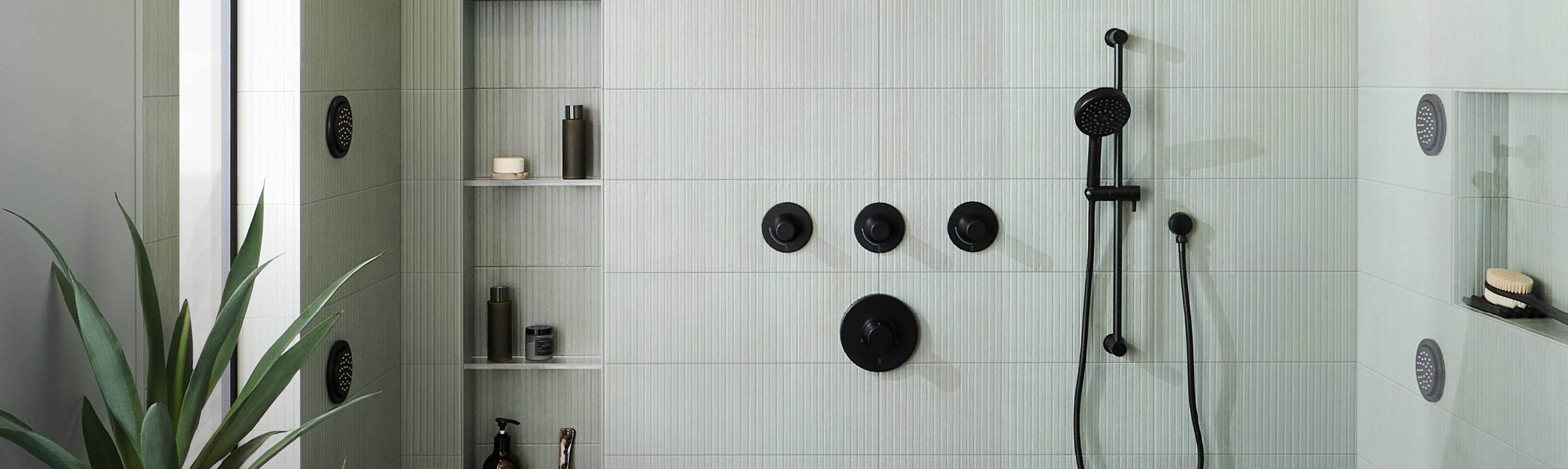 Lentz Thermostatic Shower System - Matte Black
