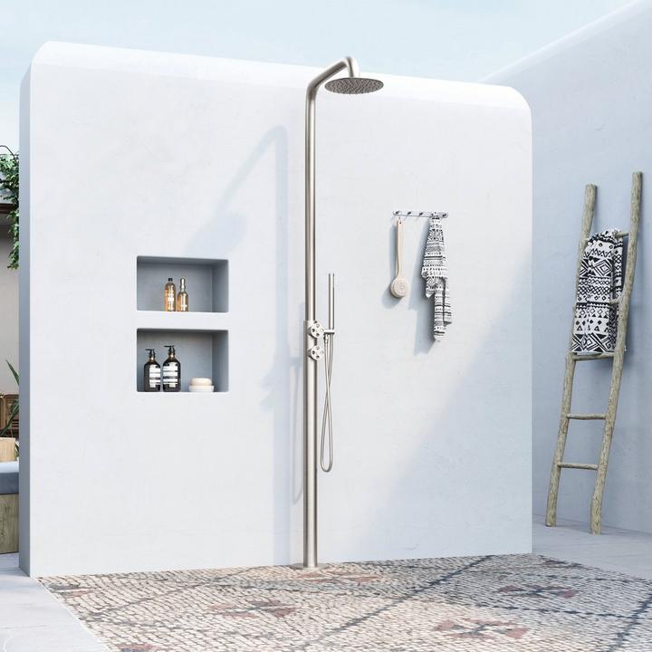 Tinsley Freestanding Outdoor Shower Panel With Hand Shower