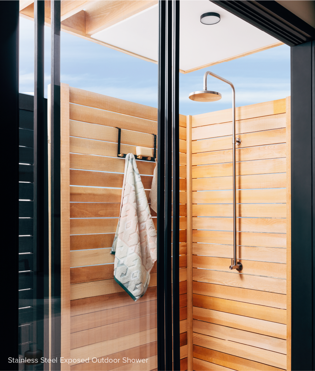 Stainless Steel Exposed Outdoor Shower