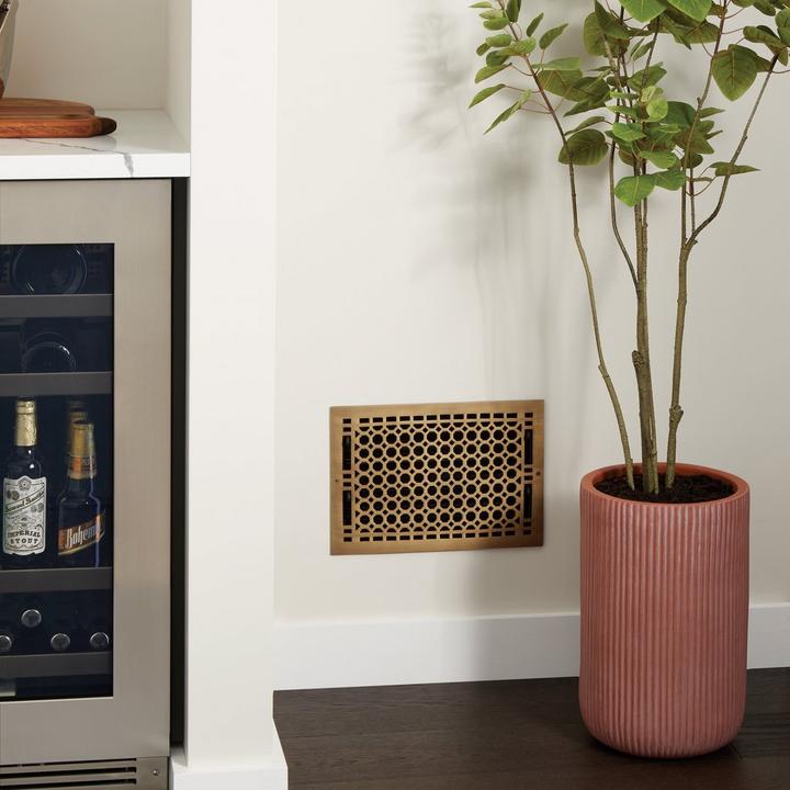 Oversized Honeycomb Brass Wall Register in Antique Brass